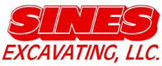 Sines Excavating logo red, Defiance, Ohio